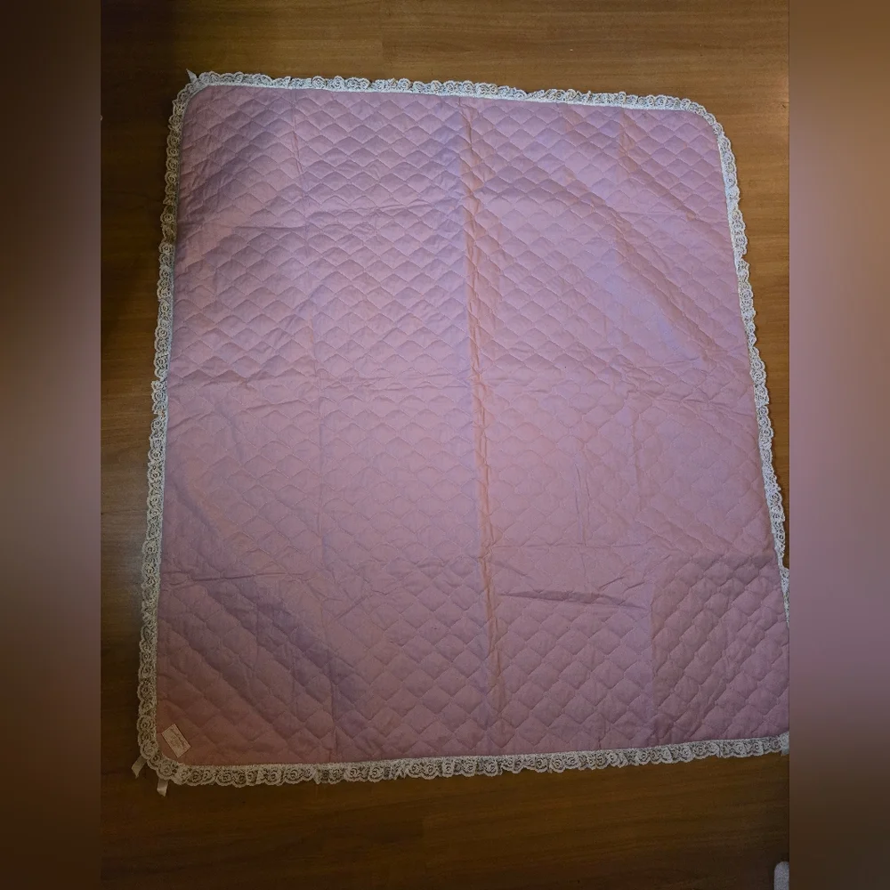 Vintage Baby Crib Quilt Handmade With Heart Pattern Handmade By Gail